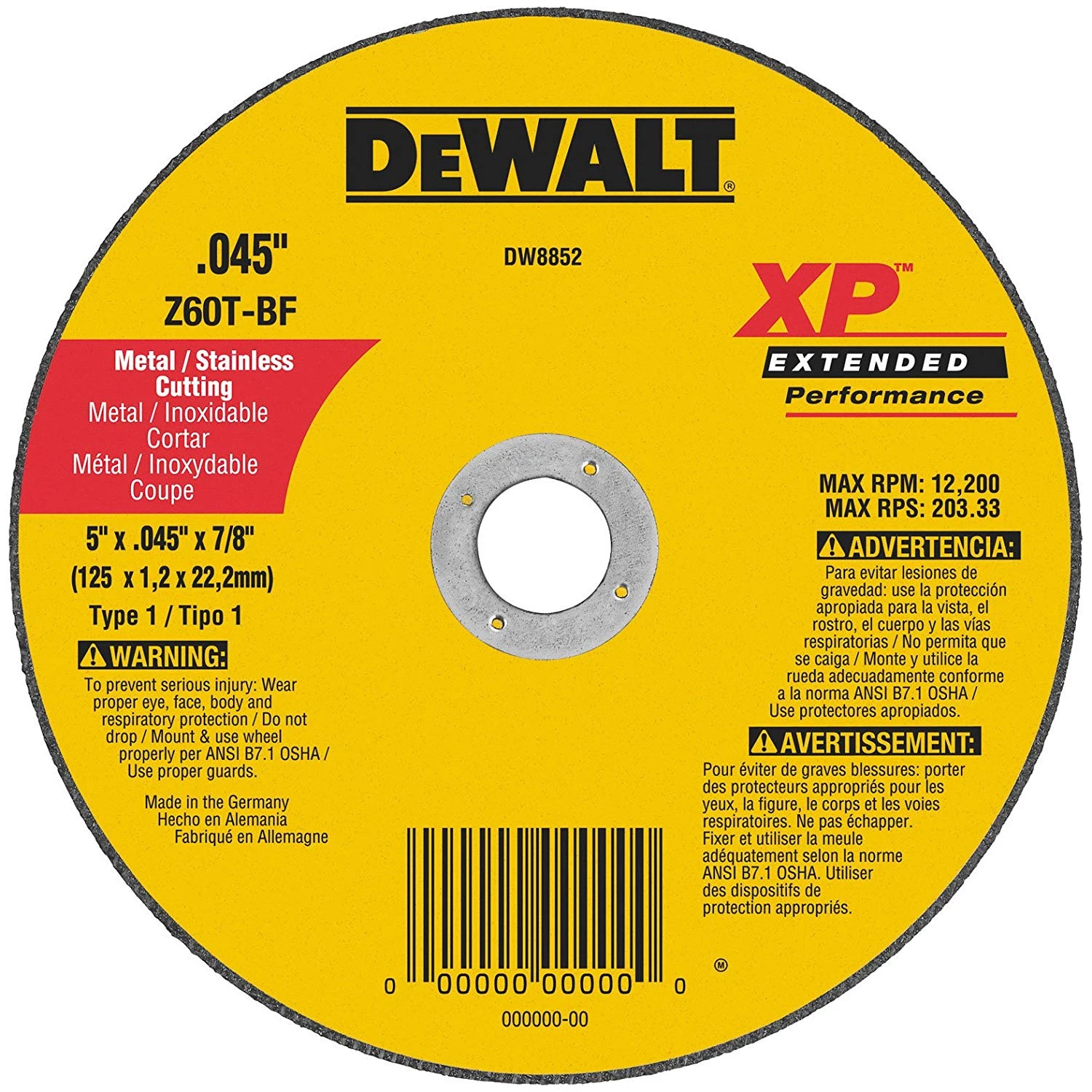 ACCESSORIES DEWALT DW8852 XP Cutoff Wheel, 5-Inch X .045-Inch X 7/8-Inch 3 ACCESSORIES DEWALT DW8852 XP Cutoff Wheel, 5-Inch X .045-Inch X 7/8-Inch