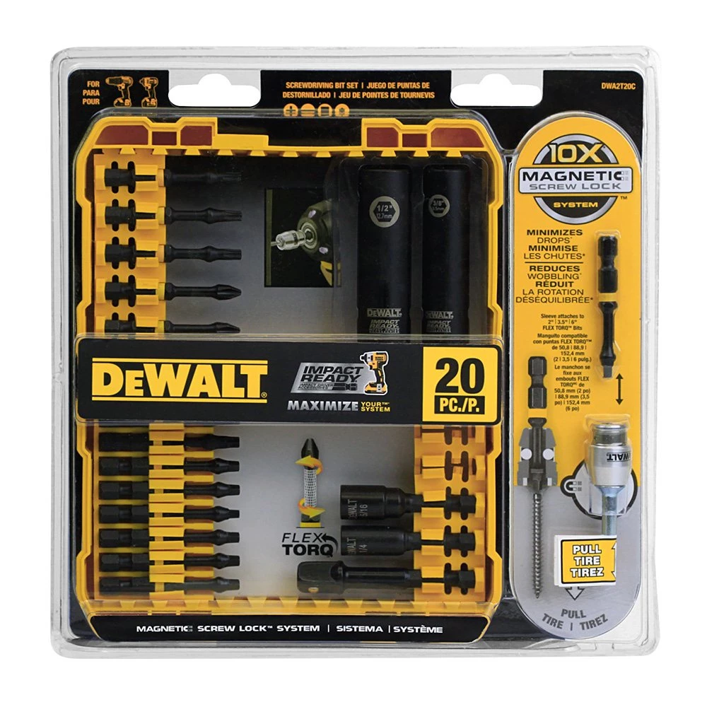 ACCESSORIES Dewalt DWA2T20C - 20 PC FLEX TORQ SET 3 ACCESSORIES Dewalt DWA2T20C - 20 PC FLEX TORQ SET
