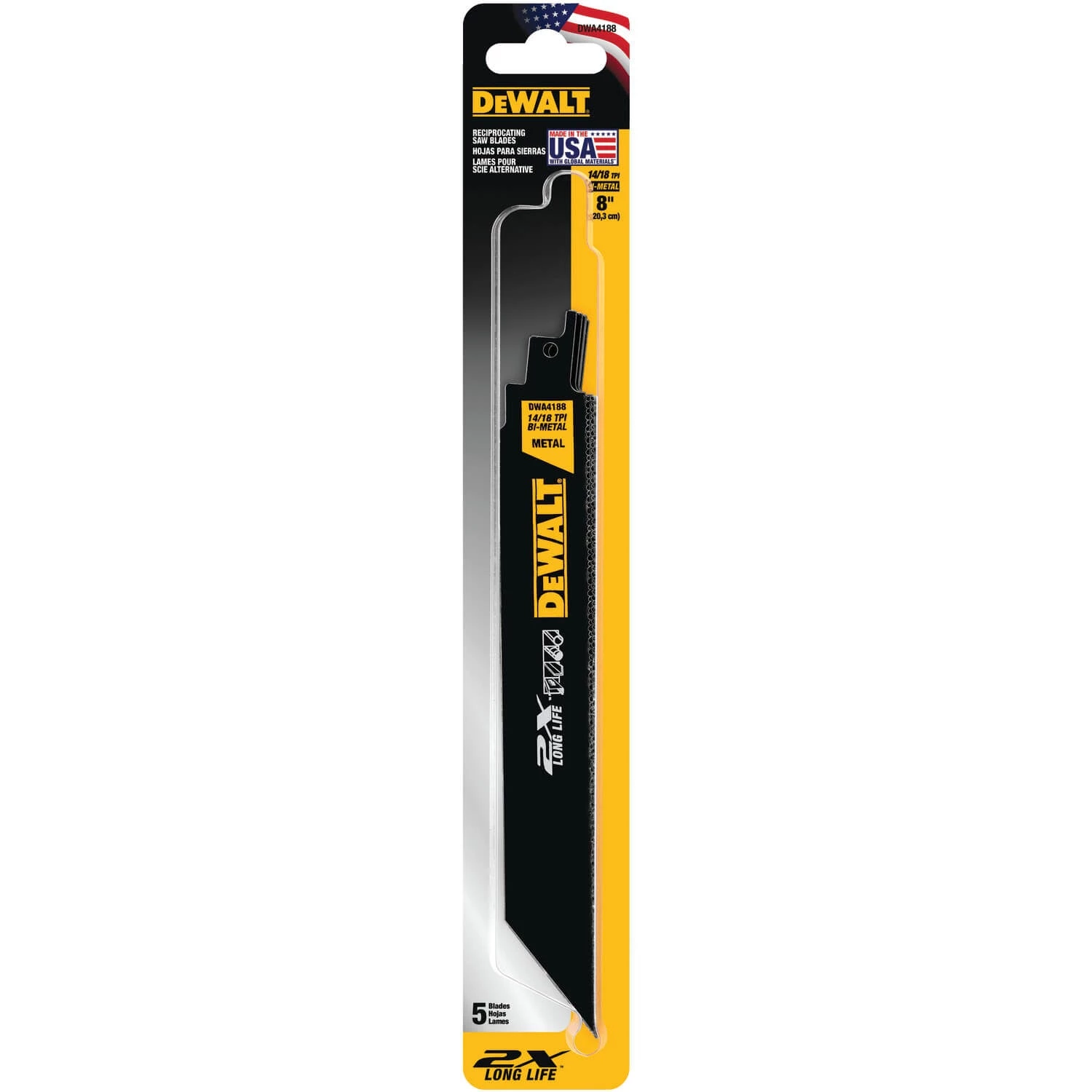 ACCESSORIES DeWALT DWA4188 - 8" 14/18TPI Metal Cutting Recip Blades 3 ACCESSORIES DeWALT DWA4188 - 8" 14/18TPI Metal Cutting Recip Blades