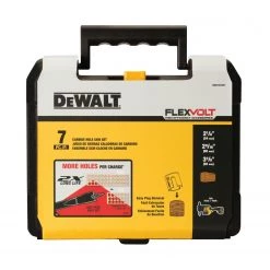 DEWALT DWAFV07SET - 7 PC CARBIDE WOOD DRILLING HOLE SAW KIT (2-1/8", 2-9/16", 3-5/8") HOLE SAWS