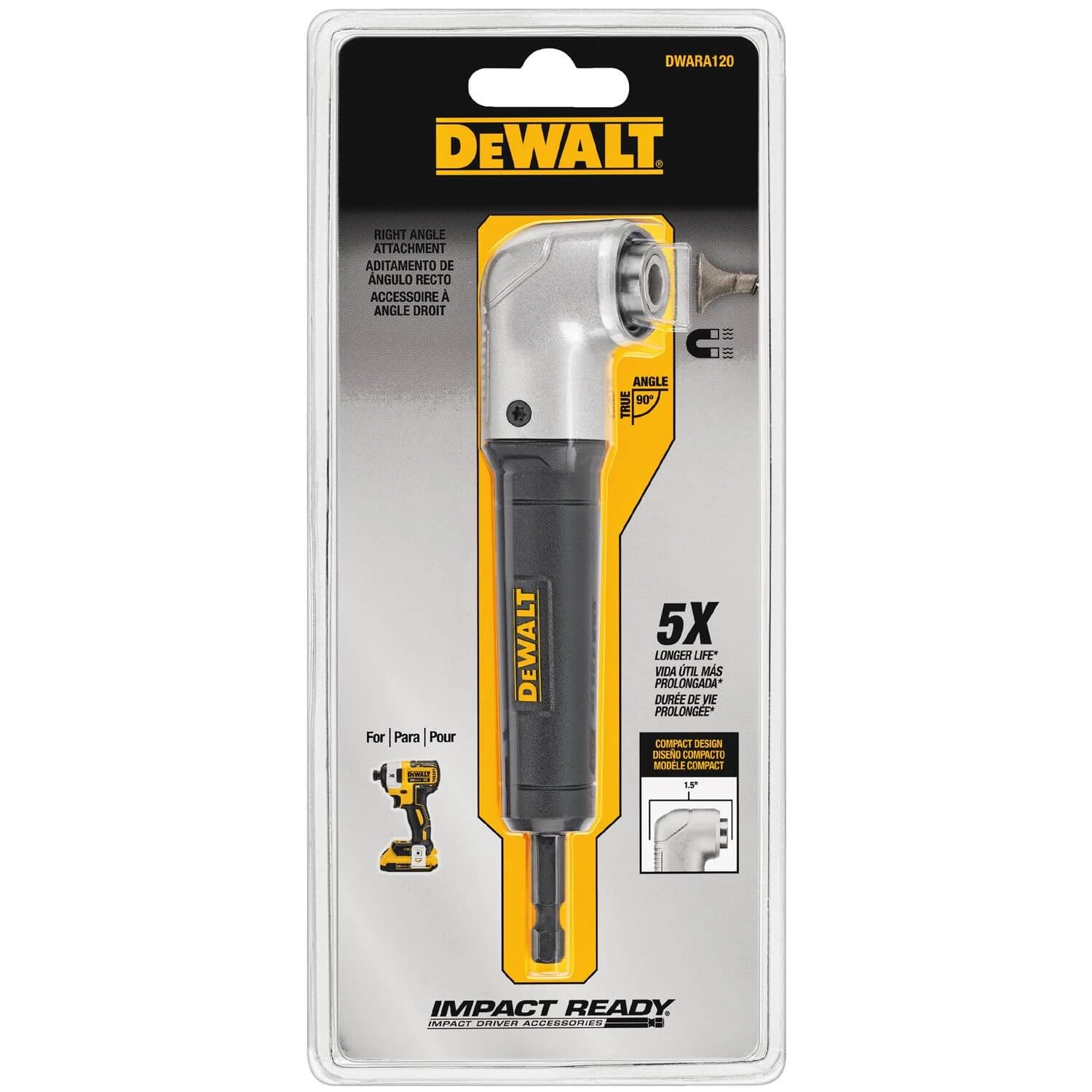 DEWALT DWARA120 - RIGHT ANGLE ATTACHMT - IMPACT REDY 5 DEWALT DWARA120 - RIGHT ANGLE ATTACHMT - IMPACT REDY