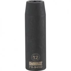 Dewalt DWMT73945OSP - 1/2 DRIVE DEEP IMPACT SOCKET - 6 POINT-12MM DRIVING AND FASTENING ACCESSORIES