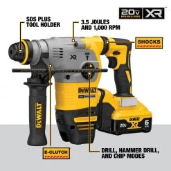 DEWALT DCH293R2 20V MAX* 1-1/8 In. XR® Brushless Cordless SDS PLUS L-Shape Rotary Hammer Kit 19 DEWALT DCH293R2 20V MAX* 1-1/8 In. XR® Brushless Cordless SDS PLUS L-Shape Rotary Hammer Kit