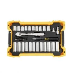 Dewalt DWMT45403 3/8 In And 1/2 In Mechanic Tool Set With ToughSystem® 2.0 Tray And Lid (85 Pc)
