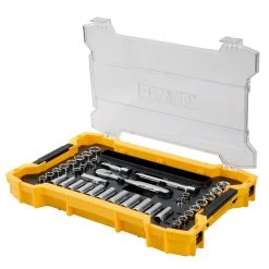 Dewalt DWMT45403 3/8 In And 1/2 In Mechanic Tool Set With ToughSystem® 2.0 Tray And Lid (85 Pc)