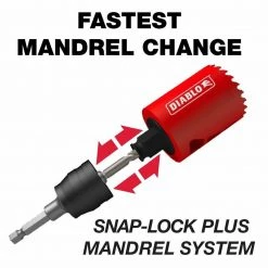 Freud DHS009SPC Diablo 9Pc Hole Saw Kit + 2IN C/T Cup HOLE SAWS