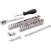 GRAY Dynamic D004004 - 1/4 Inch Drive 28 Piece 6 Point SAE & Metric Standard Socket Set
