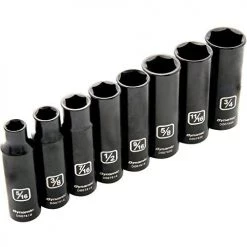 DYNAMIC GT-D010021 - 8PC SAE 3/8" DRIVE DEEP IMPACT SOCKET SET