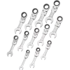 DYNAMIC GT-D076608 - 12 PC METRIC STUBBY FLEX HEAD COMBINATION RATCHETING WRENCH SET
