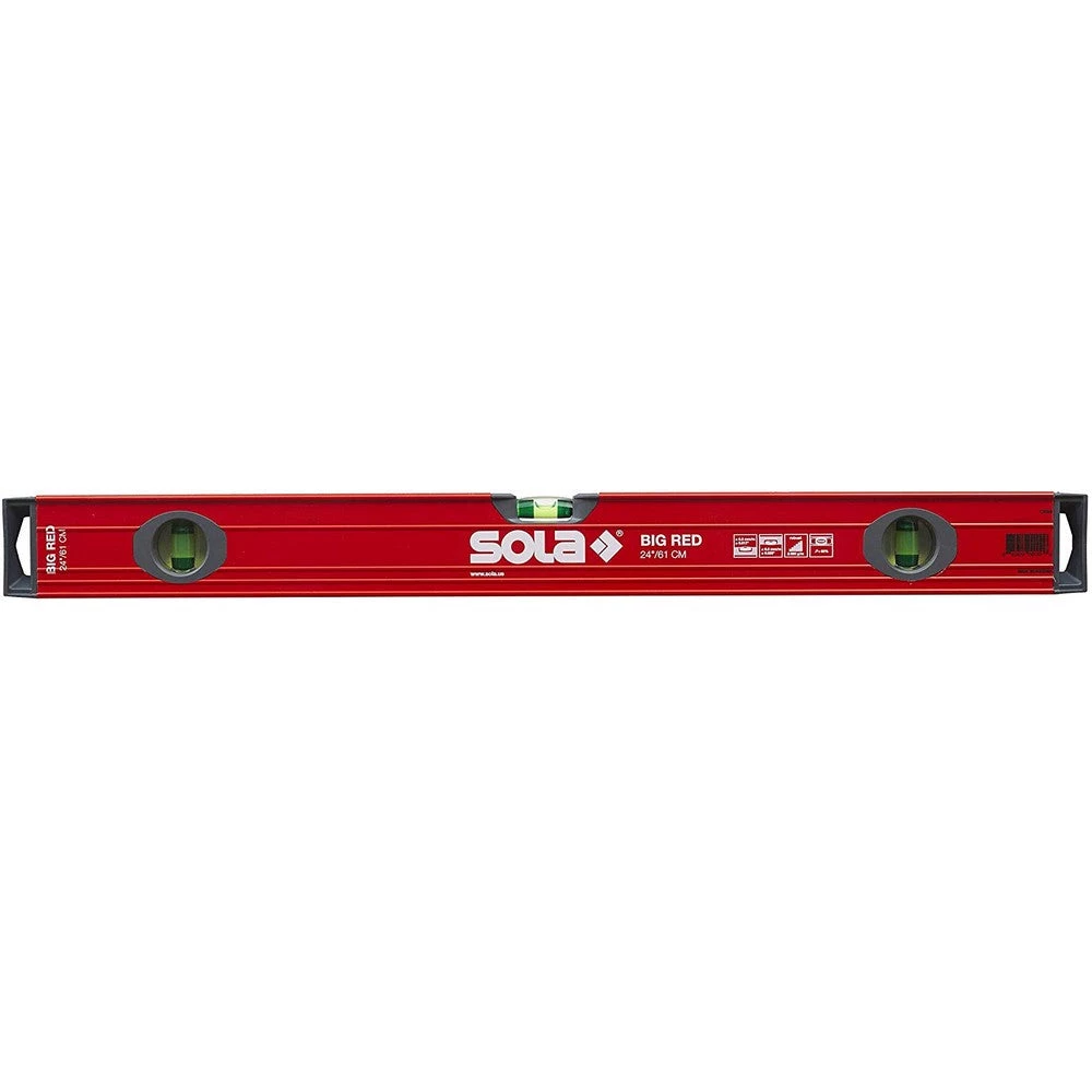 HAND TOOLS SOLA Level LSB24 Big Red Aluminum Box Beam Level With 3 - 60% Magnified Vials, 24-Inch 4 HAND TOOLS SOLA Level LSB24 Big Red Aluminum Box Beam Level With 3 - 60% Magnified Vials, 24-Inch