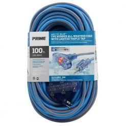 PRIME-LT630835 - 12/3 100' Tri-Tap Arctic Blue All-Weather Extension Cord 9 Prime-LT630835 - 12/3 100' Tri-Tap Arctic Blue All-Weather Ex