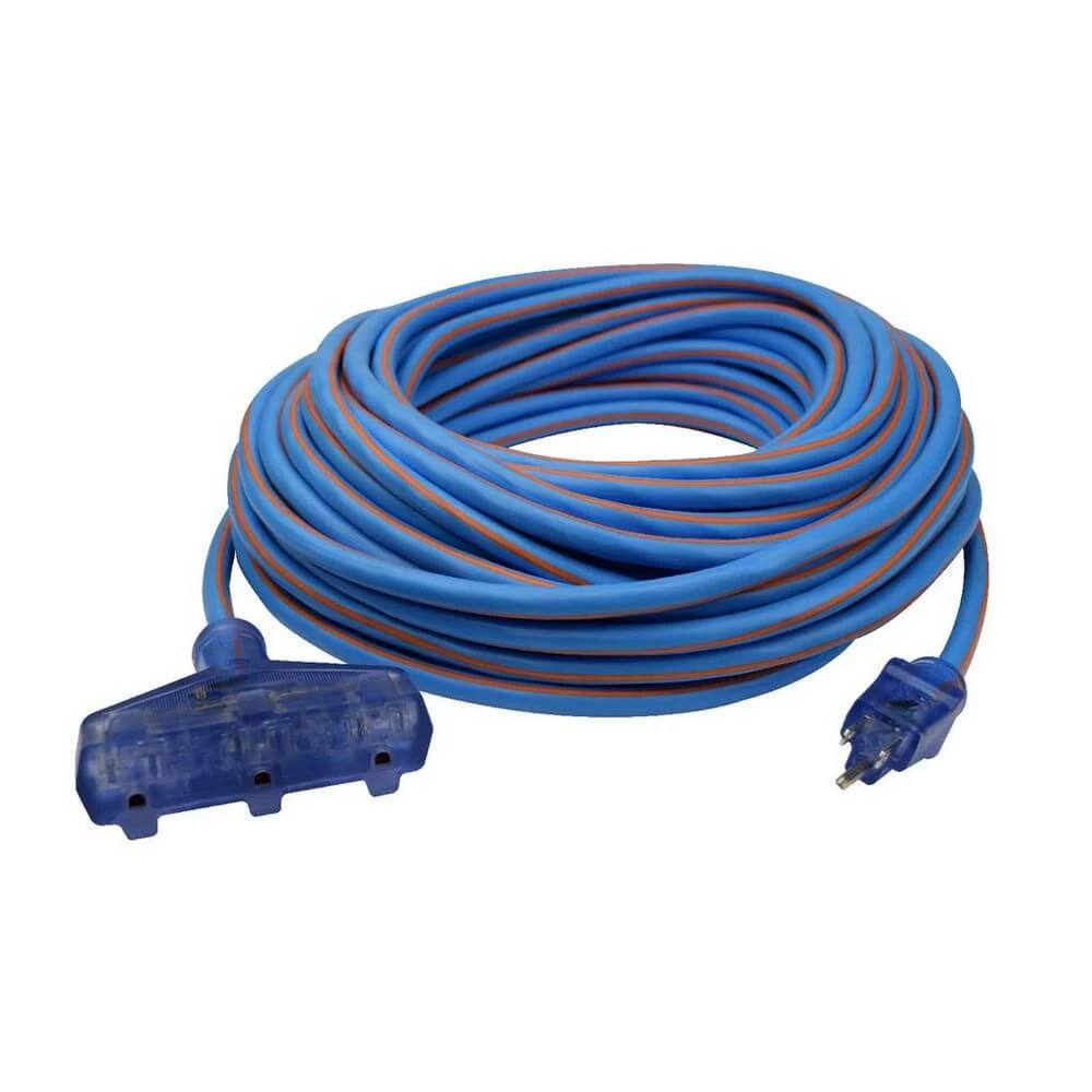 PRIME-LT630835 - 12/3 100' Tri-Tap Arctic Blue All-Weather Extension Cord 3 Prime-LT630835 - 12/3 100' Tri-Tap Arctic Blue All-Weather Ex