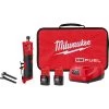 POWER TOOLS Milwaukee 2486-22 - M12 FUEL™ 1/4" Straight Die Grinder 2 BATTERY KIT