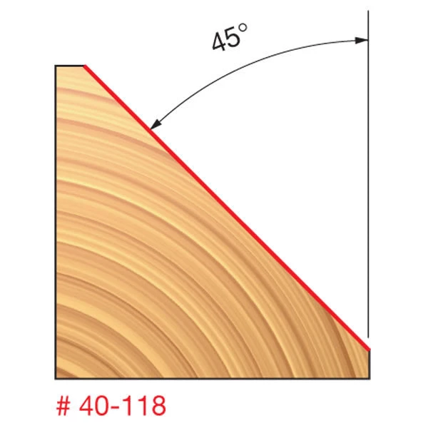 Freud 2-1/2" (Dia.) Chamfer Bit With 1/2" Shank (40-118) 4 Freud 2-1/2" (Dia.) Chamfer Bit With 1/2" Shank (40-118)