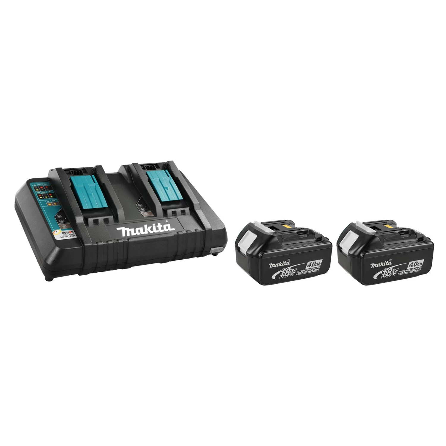 CHARGERS Makita Y-00315 - 18V Dual Port Rapid Charger With 2 4.0Ah Ba 3 CHARGERS Makita Y-00315 - 18V Dual Port Rapid Charger With 2 4.0Ah Ba