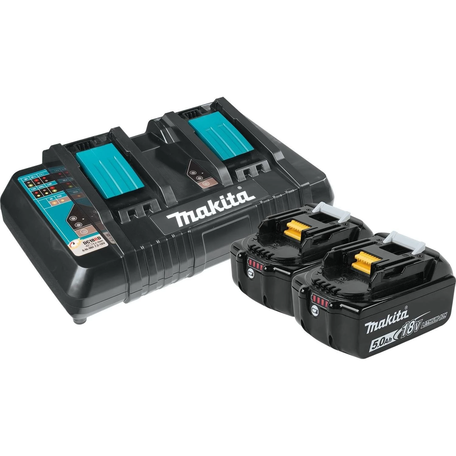 CHARGERS Makita Y-00359 - 18V Dual Port Charger With 2 5.0Ah Battery 3 CHARGERS Makita Y-00359 - 18V Dual Port Charger With 2 5.0Ah Battery