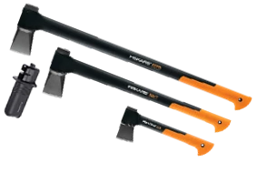 FISKARS "BUSHMAN" 4PC AXE COMBO SET 3 FISKARS "BUSHMAN" 4PC AXE COMBO SET
