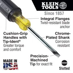 Klein 605-4 - 1/4" Cabinet Tip Screwdriver - 4"