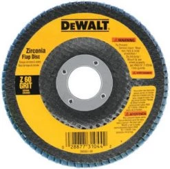 DEWALT DW8308 60 Grit Zirconia Angle Grinder Flap Disc, 4-1/2-Inches X 7/8-Inches