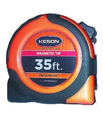 Keson PG1835VMAG - 35 X 1 NYLON COATED STEEL BLADE, UNITS: FT/IN, MAGNETIC; 35 FT X 1 IN NYLON COATED STEEL BLADE, UNITS: FT, 1/8, 1/16, ORANGE, MAGNETIC TIP