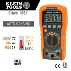 Klein MM400 - Auto Ranging 600V Digital Multimeter POWER TOOLS