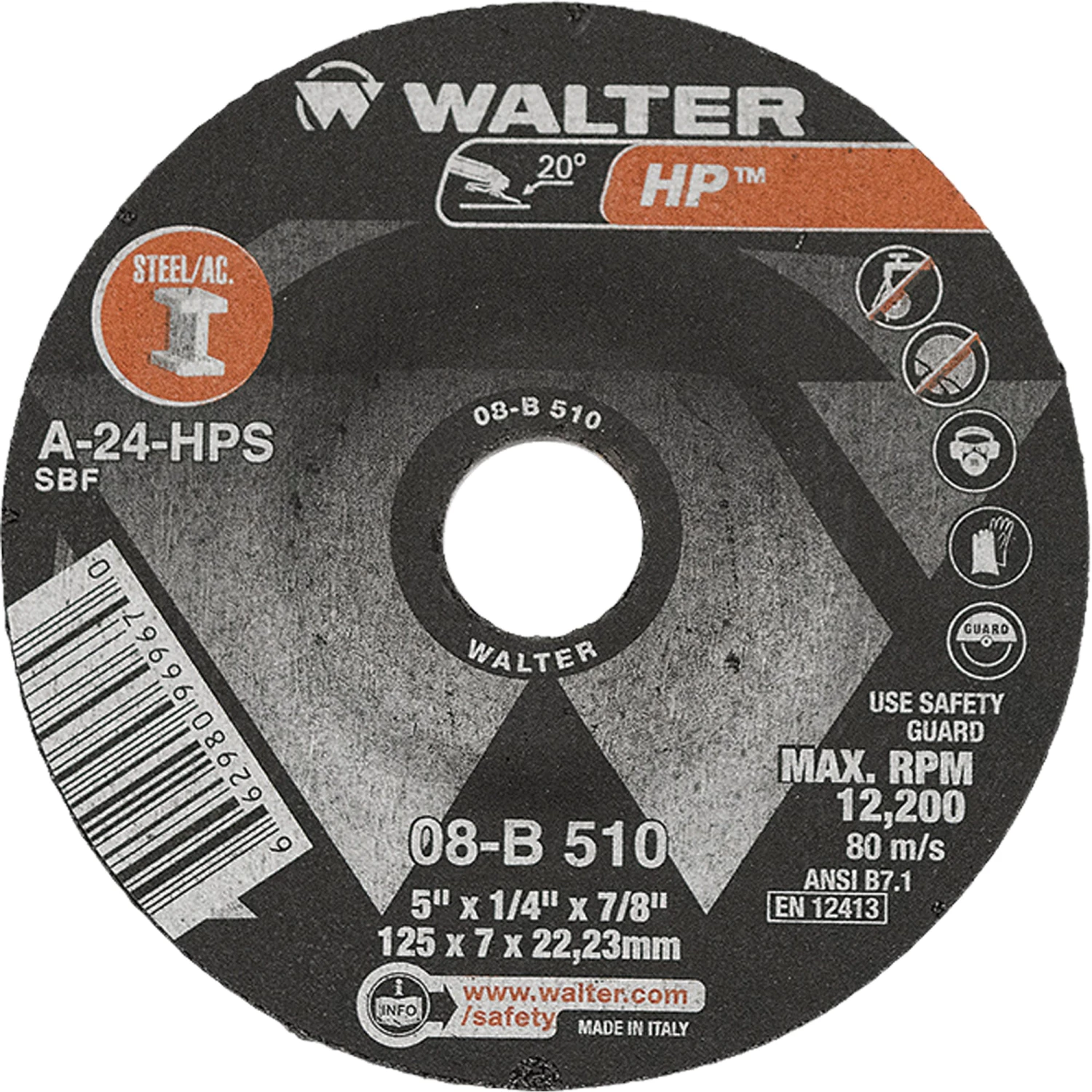 SALE Walter 08B510 - 5"x1/4" HP Grinding Wheel 3 SALE Walter 08B510 - 5"x1/4" HP Grinding Wheel